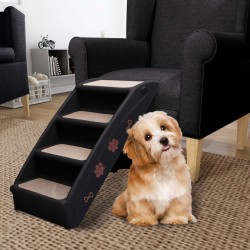 Sonata Сгъваеми стълби за кучета, черни, 62x40x49,5 см - Двор и Градина