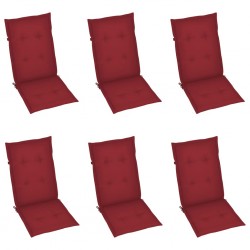 Sonata Възглавници за градински столове 6 бр виненочервени 120x50x4 см - Градински столове