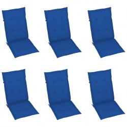 Sonata Възглавници за градински столове 6 бр кралско сини 120x50x4 см - Градински столове