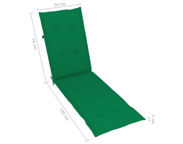 Sonata Шалте за шезлонг, зелено, (75+105)x50x4 см