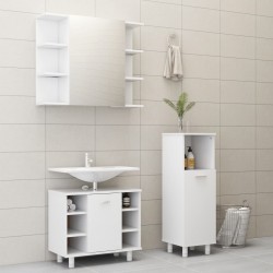 Sonata Комплект мебели за баня от 3 части, бял, ПДЧ - Шкафове за Баня