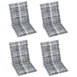 Sonata Възглавници за градински столове 4 бр сиво каре 100x50x7 см - Градински столове