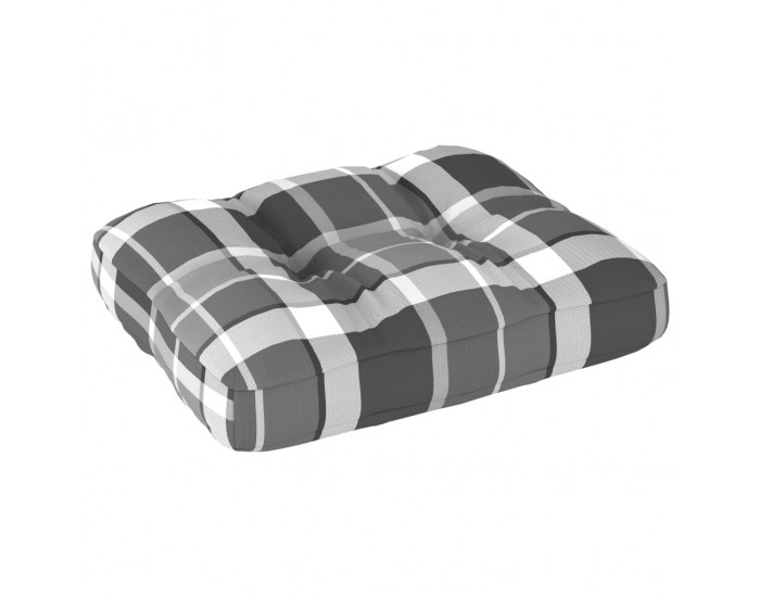 Sonata Палетна възглавница за диван, сиво каре, 50x40x12 см