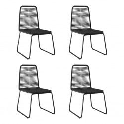Sonata Външни столове, 4 бр, полиратан, черни - Градински столове