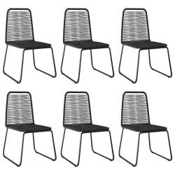 Sonata Външни столове, 6 бр, полиратан, черни - Градински столове