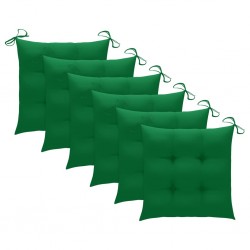 Sonata Възглавници за градински столове 6 бр зелени 50x50x7 см плат - Градински столове