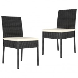 Sonata Градински трапезни столове, 2 бр, полиратан, черни - Градински столове