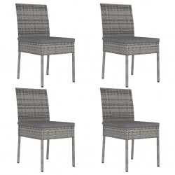 Sonata Градински трапезни столове, 4 бр, полиратан, сиви - Градински столове