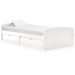 Sonata Рамка за легло с 2 чекмеджета, бяла, бор масив, 90x200 см - Легла