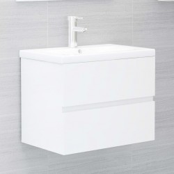 Sonata Долен шкаф за мивка, бял гланц, 60x38,5x45 см, ПДЧ - Шкафове за Баня