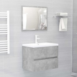 Sonata Комплект мебели за баня от 2 части, бетонно сив, ПДЧ - Шкафове за Баня