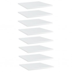 Sonata Рафтове за етажерка, 8 бр, бял гланц, 40x40x1,5 см, ПДЧ - Етажерки
