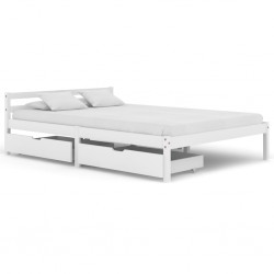 Sonata Рамка за легло с 2 чекмеджета, бяла, бор масив, 120x200 см - Легла
