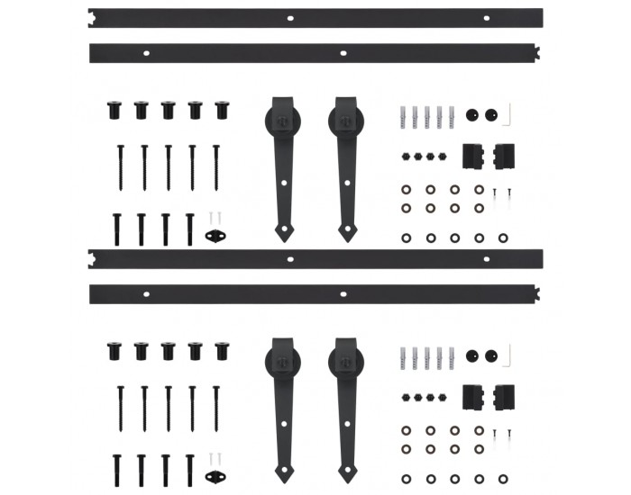 Sonata Механизми за плъзгаща врата, 2 бр, 200 см, стомана, черни