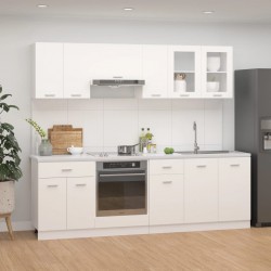 Sonata Комплект кухненски шкафове от 8 части, бял, ПДЧ - Комплекти Мебели