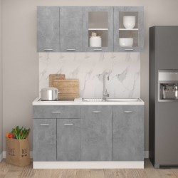 Sonata Комплект кухненски шкафове от 4 части, бетонно сив, ПДЧ - Black Days