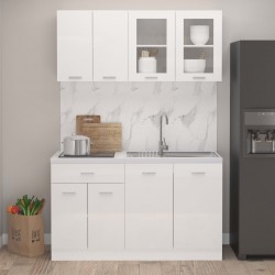 Sonata Комплект кухненски шкафове от 4 части, бял гланц, ПДЧ - Комплекти Мебели
