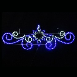 Орнамент със звезди, 396 бели и сини LED лампички, контролер - Dianid