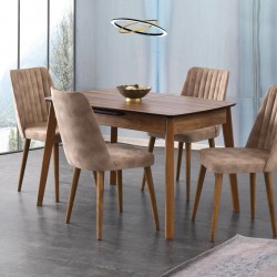 Комплект Маса Ece с 4 Стола Milano, разтегателна - Комплекти маси и столове