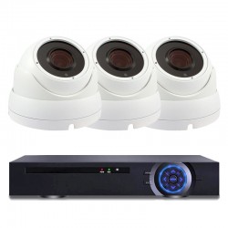 Комплект за видеонаблюдение с 3 Full HD куполни IP PoE камери и NVR - Видеонаблюдение и Алармени системи