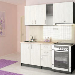 Кухня K 3-dst, антрацид и бял дъб - Комплекти Мебели