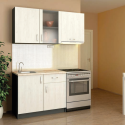 Кухня K 1-dst, антрацид и бял дъб - Комплекти Мебели