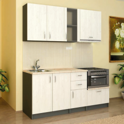 Кухня K 2-dst, антрацид и бял дъб - Комплекти Мебели