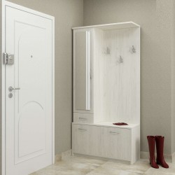 Портманто с огледало Prestige-dst, бял дъб - Комплекти Мебели