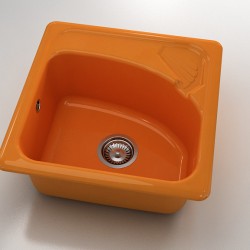 Mивка Classic 201, Polymer marble, 16 Оранж, с включен сифон - Мивки и Смесители