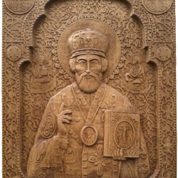 Икона - Свети Николай Чудотворец, цвят орех - Felix
