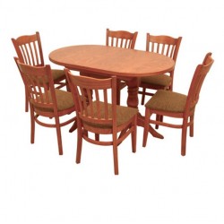 Трапезен комплект Memo.bg модел Denvar-Bm, Масив от Бук, кухненска маса с 6 стола - Мебели и Интериор