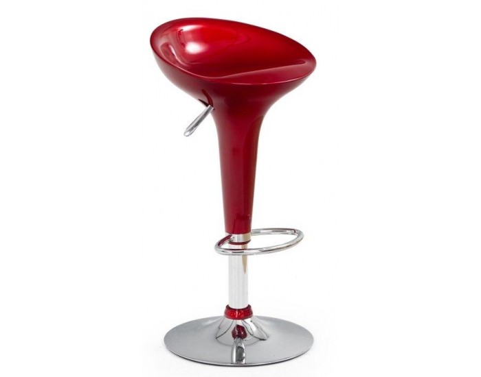 Бар стол Memo.bg модел H-17 BM, цвят: червен, размер: 44/38/90-111 см - Бар столове