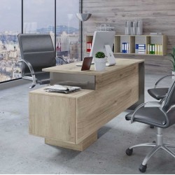 Офис комплект 9059, сонома арвен 629 и MDF сиво кобалт гланц - Комплекти Мебели
