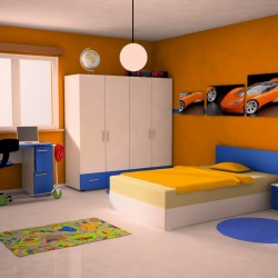 Детска стая Memo.bg модел Iko 1 BM, Син и бял цвят - Mipa