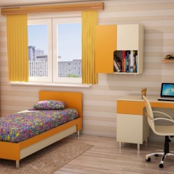 Детска стая Memo.bg модел BMR-Trak, цвят Бежово и Оранжево - Mipa