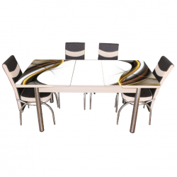 Комплект трапезна разтегателна маса с 6 стола BM-2781-Fusion - Комплекти маси и столове