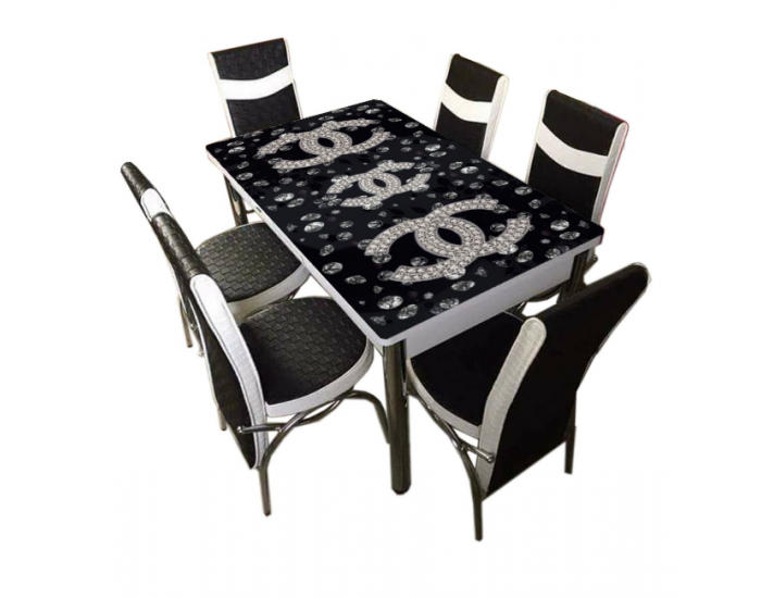 Комплект трапезна разтегателна маса с 6 стола BM-488-Channel - Комплекти маси и столове