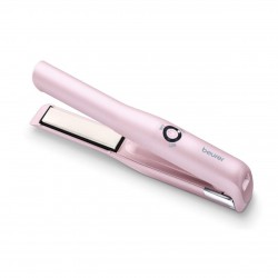 Beurer HS 20 cordless hair straightener, Battery operation ,cordless, Ceramic and tourmaline-coated hot plates, 3 temperature settings from 160°C to 200°C, LED display, Cordless operation for - Компютри, Лаптопи и периферия