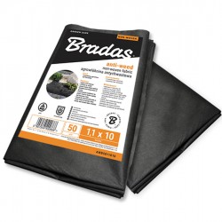 Покривало (агротекстил) от нетъкан текстил против плевели Bradas, 50гр. черно, 1,1м х 5м - Bradas